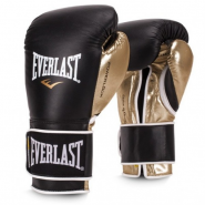 Перчатки тренировочные Everlast Powerlock PU 16oz чёрный/золотистый P00000724